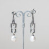 Pendientes Monaco realizados a mano en plata con marcasitas y perlas de agua dulce