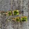 Pendientes Howard peridoto en plata dorada con piedra natural