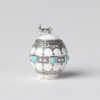 Colgante Huevo Faberge Blanco Turquesa