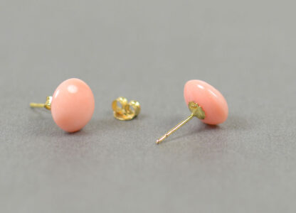 Pendientes Coralito Botón Rosa 11 mms