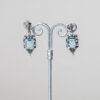 Pendientes de plata con marcasitas, topacio y perlas de agua dulce.