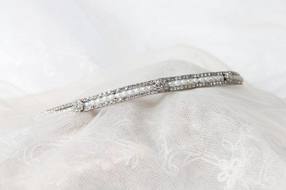 Diadema de plata, circonitas y perlas de agua dulce