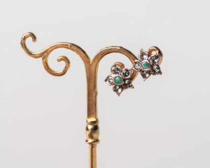 Pendientes Blom en plata rosada y esmeralda