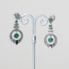 Pendientes Ereso realizados a mano en plata con marcasitas y jade verde natural