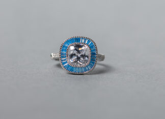 Anillo Casiopeo Azul Claro