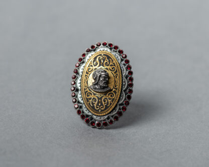 Anillo Clementino Rojo Damasquinado Toledano