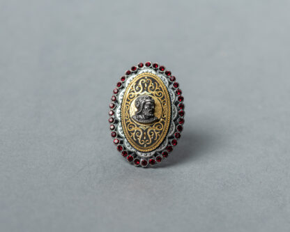 Anillo Clementino Rojo Damasquinado Toledano
