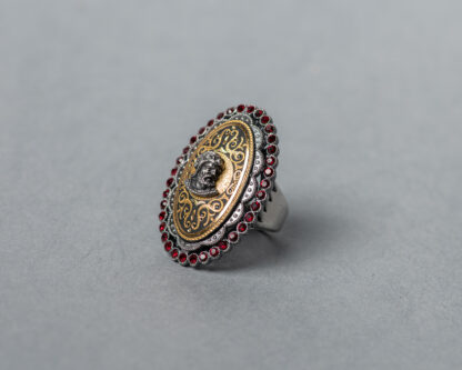 Anillo Clementino Rojo Damasquinado Toledano