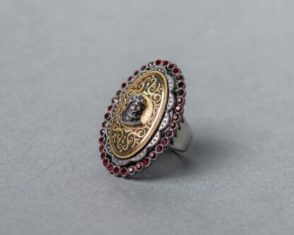 Anillo Clementino Rojo Damasquinado Toledano