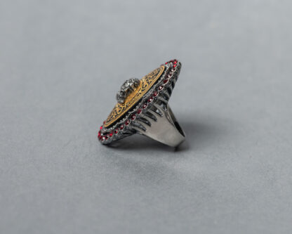 Anillo Clementino Rojo Damasquinado Toledano