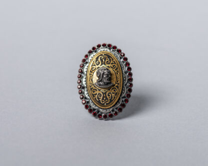 Anillo Clementino Rojo Damasquinado Toledano