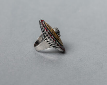 Anillo Clementino Rojo Damasquinado Toledano