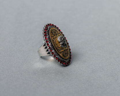 Anillo Clementino Rojo Damasquinado Toledano
