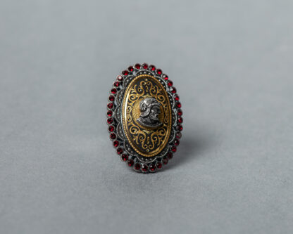 Anillo Clementino Rojo Damasquinado Toledano