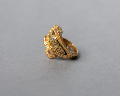 Anillo Damasquinado Cobra Laton