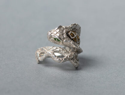 Anillo Damasquinado Cobra Plata