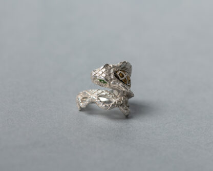 Anillo Damasquinado Cobra Plata