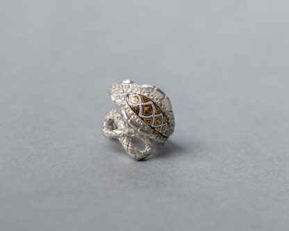 Anillo Damasquinado Cobra Plata