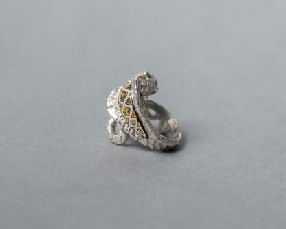 Anillo Damasquinado Cobra Plata