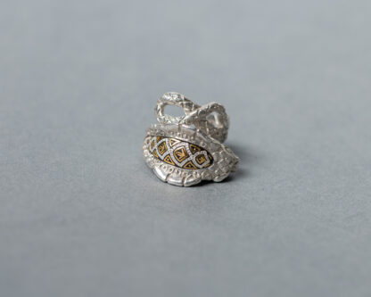 Anillo Damasquinado Cobra Plata