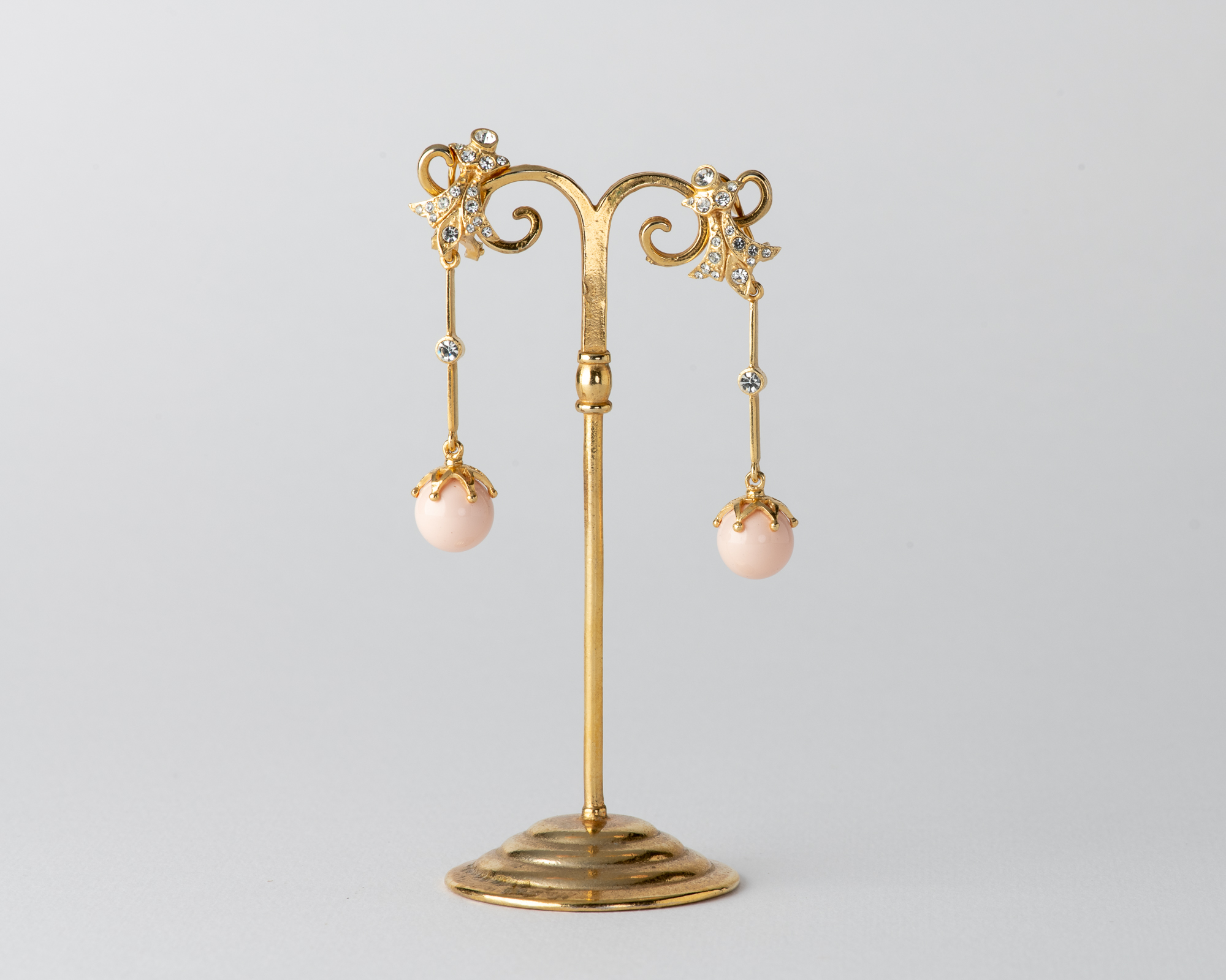 Pendientes Basty Coral Largo Dorado