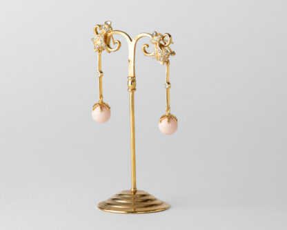 Pendientes Basty Coral Largo Dorado