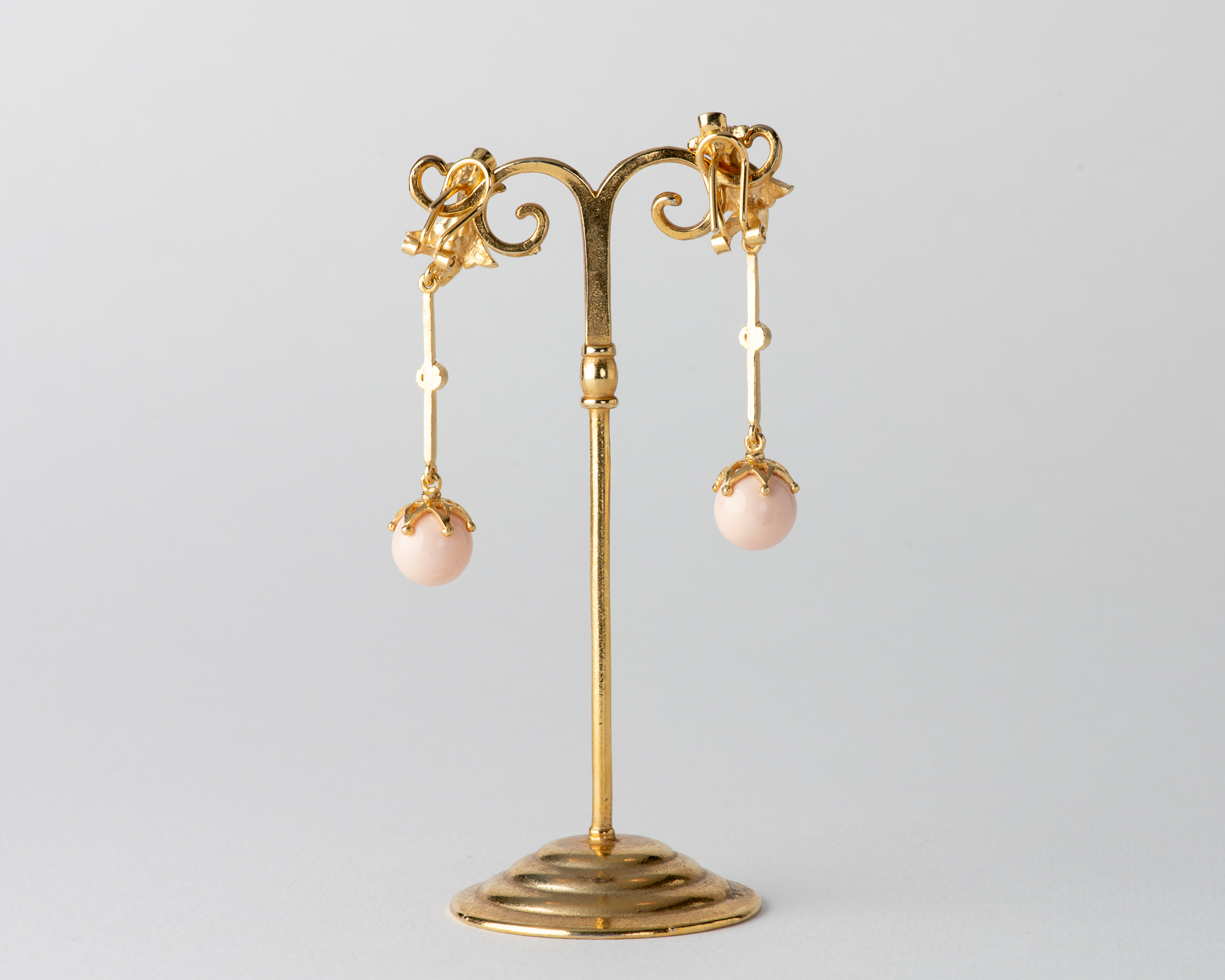 Pendientes Basty Coral Largo Dorado