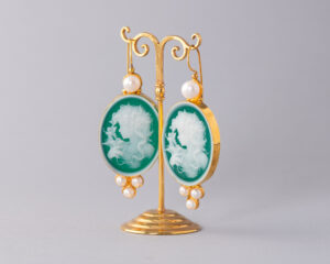 Pendientes Goccia Camafeo Verde