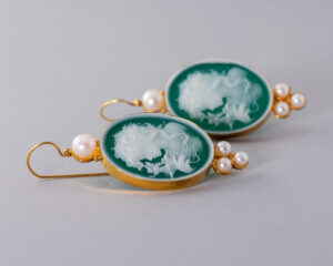 Pendientes Goccia Camafeo Verde