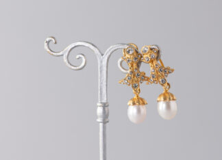 Pendientes Basty Perla Dorado