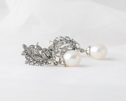 Pendientes Nogal Perla Grande