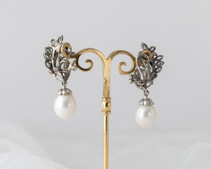 Pendientes Nogal Perla Grande