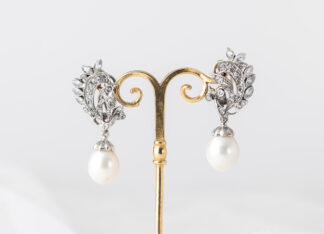 Pendientes Nogal Perla Grande