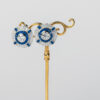 Pendientes Ojo de Perdiz Boton Azul