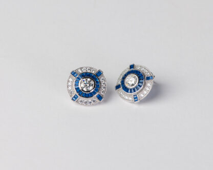 Pendientes Ojo de Perdiz Boton Azul