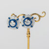 Pendientes Ojo de Perdiz Boton Azul
