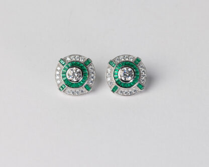 Pendientes Ojo de Perdiz Boton Verde