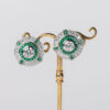 Pendientes Ojo de Perdiz Boton Verde
