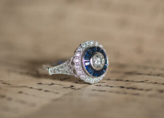 Anillo Ojo de Perdiz Azul Pequeño