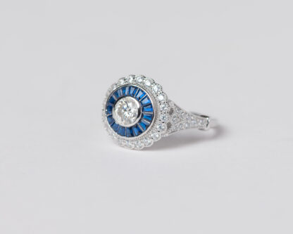 Anillo Ojo de Perdiz Azul Pequeño