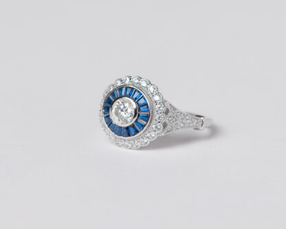 Anillo Ojo de Perdiz Azul Pequeño