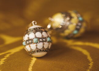 Colgante Fabergé Blanco Turquesa