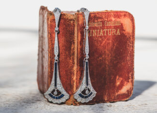 Pendientes Ojo de Perdiz Azul Largos