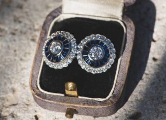 Pendientes Ojo de Perdiz Botón Azul Pequeño