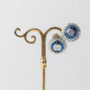 Pendientes Ojo de Perdiz Pequeño Boton Azul