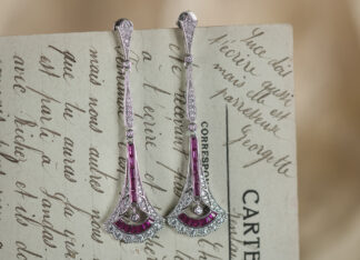 Pendientes Ojo de Perdiz Rosa Largos