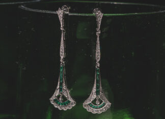 Pendientes Ojo de Perdiz Verde Largos
