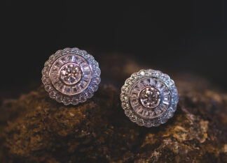 Pendientes Ojo de Perdiz Botón Blanco Pequeño