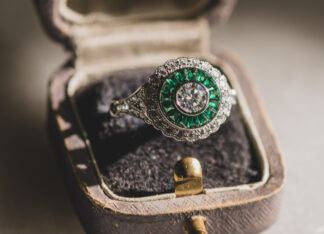 Anillo Ojo de Perdiz Verde Pequeño