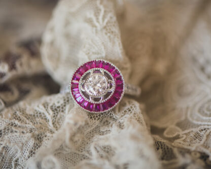 Anillo Ojo de Perdiz Rosa Redondo